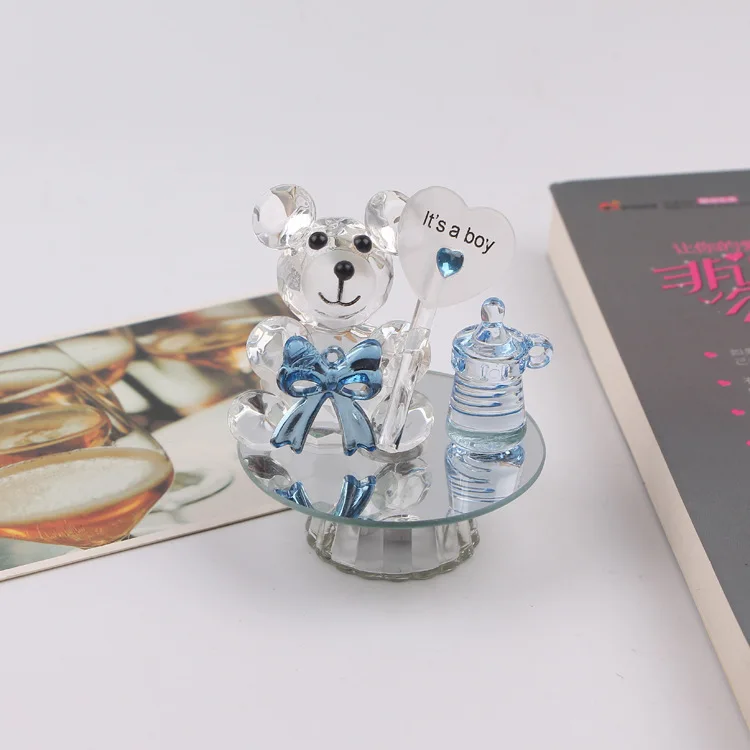 K5 стеклянный медведь соска для крещения Baby Shower Сувениры вечерние крестины раздача подарочные свадебные сувениры и подарок для гостей