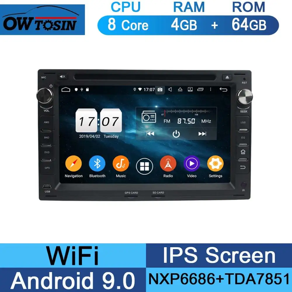 " ips 8 Core 4G+ 64G Android 9,0 автомобильный dvd-радио GPS для VW Sharan Lupo Golf Polo Bora Passat B5 транспортер DSP CarPlay Parrot BT - Color: 64G