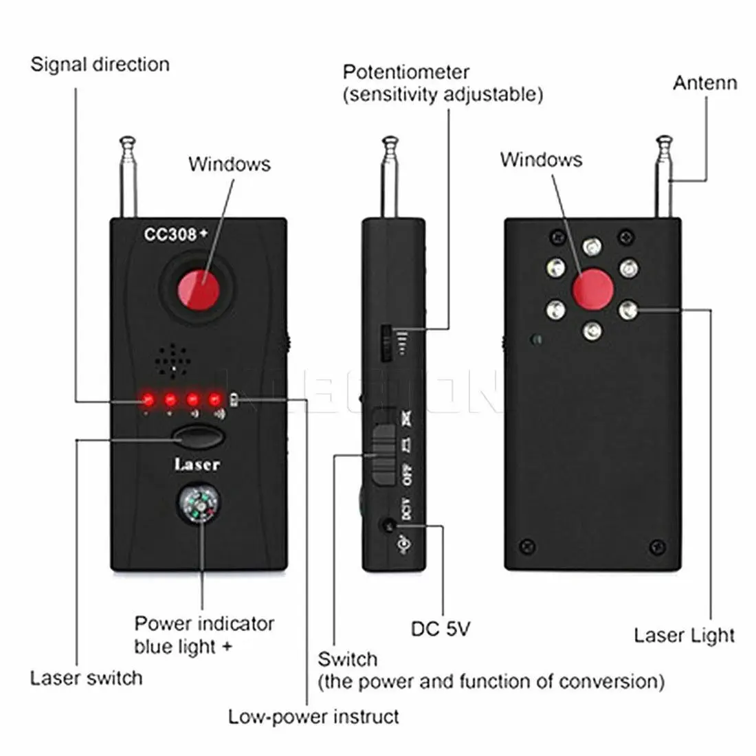 Камера GSM аудио обнаружитель подслушивающих устройств анти детектор шпиона gps сигнальные линзы устройство радиослежения
