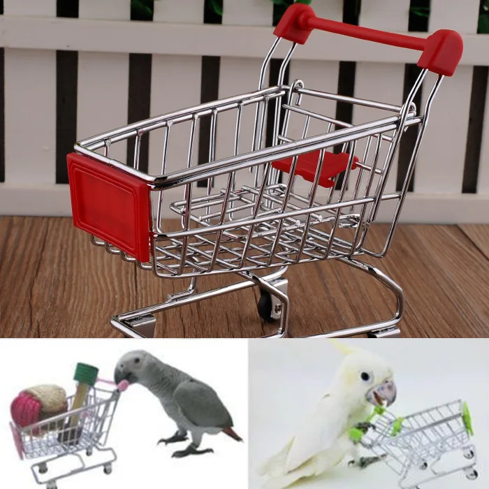 Fun Hamsters Pet Parrot Bird Toys Supermarket Shopping Cart