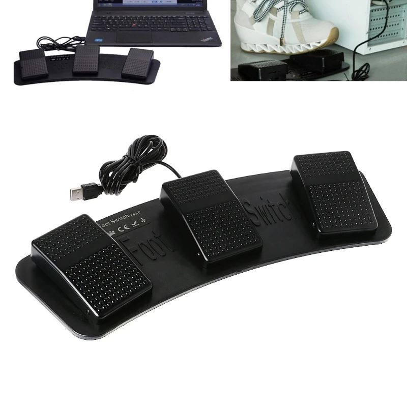 

FS3-P USB Triple Foot Switch Pedal Control Keyboard Mouse Plastic