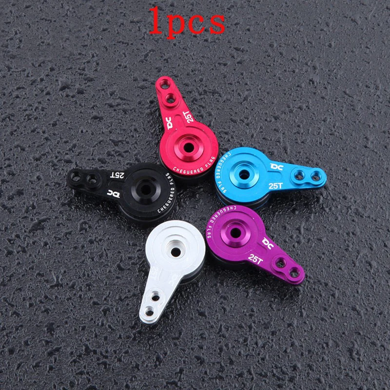 

1pcs DC Model 25T Metal Servo Arm 7075 Aviation Aluminum Steering Arms w/Servo Protection 24K Screws for RC Model DIY Accessory