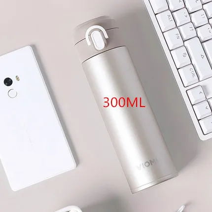 Xiaomi mi Mijia VIOMI вакуумная колба из нержавеющей стали, 24 часа, смарт-бутылка для воды, термос с одной рукой - Цвет: 300ml Gold