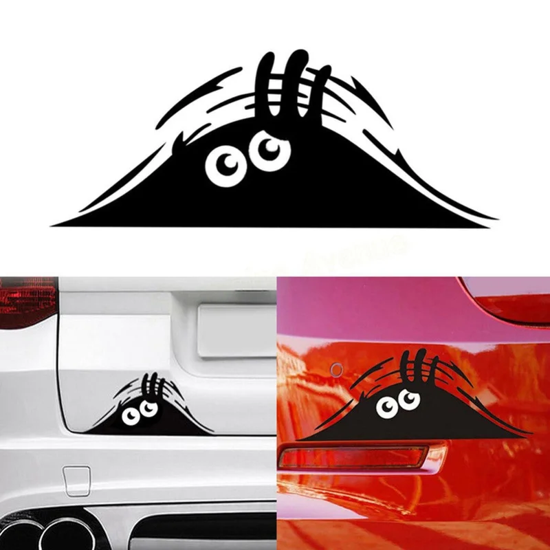 Car Stickers Funny 3D Big Eyes Car Decal Black Sticker Peeking Monster Stickers for Car Decoration Auto Products Car Accessories