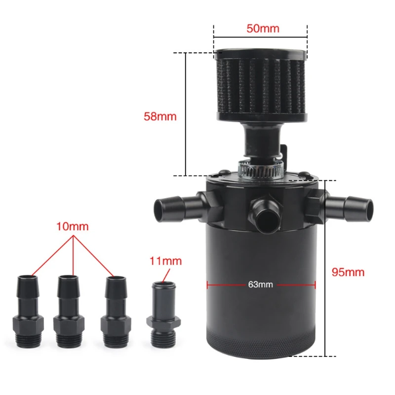 Универсальный Гоночный тупик 3-Порты и разъёмы маслоуловитель БАК сепаратор воздуха и масла со съемным клапан