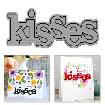 

YaMinSanNiO Kisses Letter Metal Cutting Dies Word Scrapbooking New 2019 For Making Cards Decorative Embossing DIY Crafts Stencil