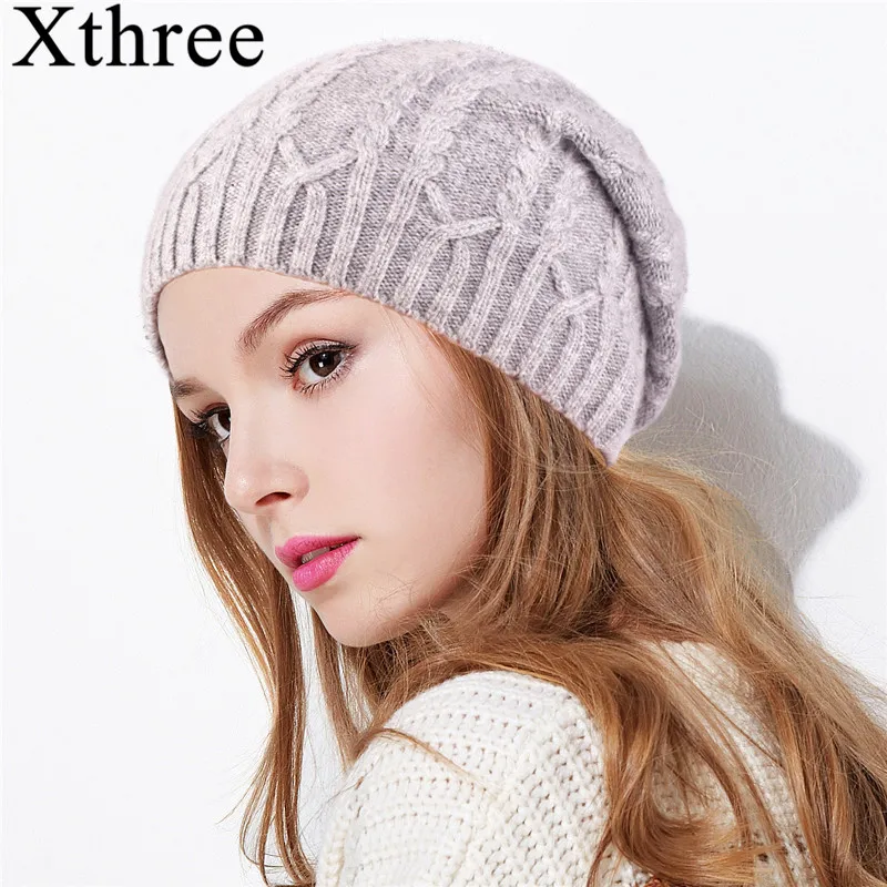 Xthree, Женская кашемировая зимняя шапка, вязаная, Skullies Beanies, шапка для женщин, шерстяная, вышивка, цветок, шапка для девочек, gorros