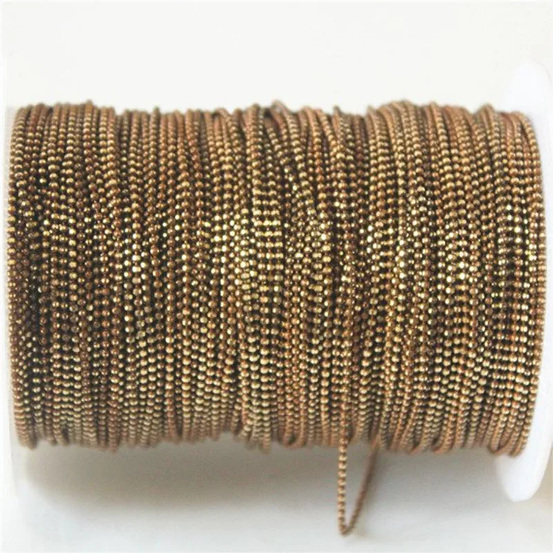 

5Meters Mid Brown Shimmer Ball Chain On Brass,1.2mm Bracelet Necklace Chain,Anti-Tarnish, Top Quality Y11