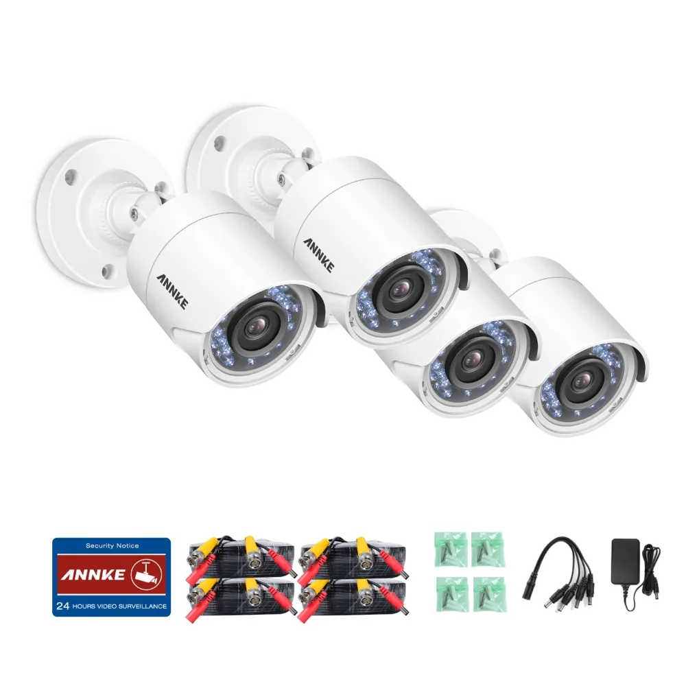 ANNKE 1080P HD TVI Пуля CCTV камера 4 шт. комплект непогодный корпус и 66ft супер ночного