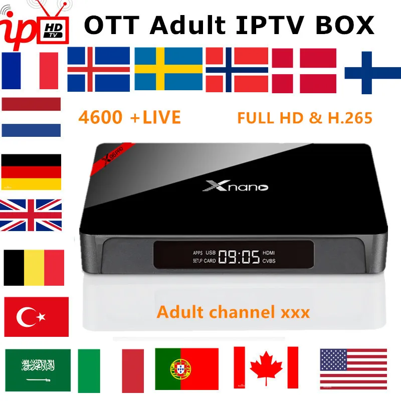 

French Netherlands IPTV BOX X96 PRO android TV box 7.1+IPTV Sweden belgium Europe USA Canada M3U 45000+ adult xxx smart tv box