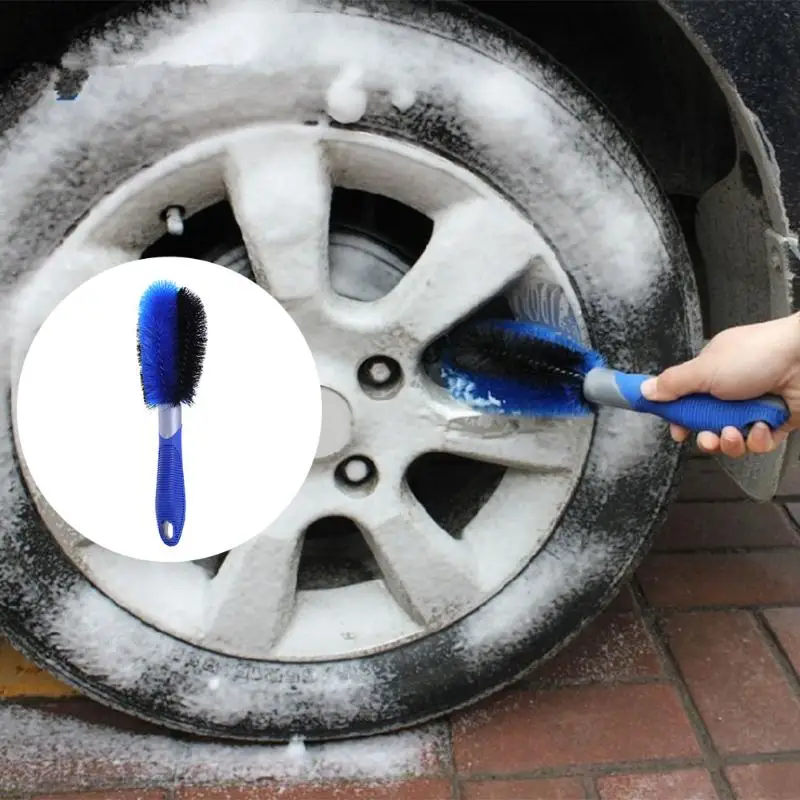

1Pcs Round Car Wheel Washing Brush Soft Handle Antislip Vehicle Tire Rim Tool Scrub Brush Car Brush Tool Car Styling Accessories