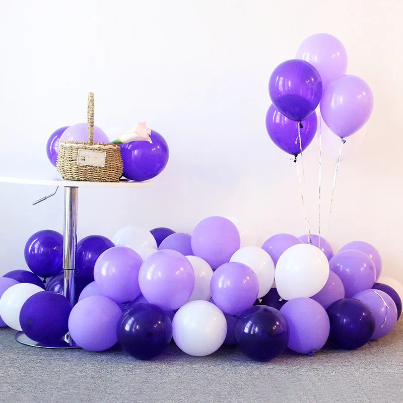 10pcs12inch Globos фиолетовый Макарон конфетти Латексный Шар С Днем Рождения украшения для детской свадьбы воздушный шар белый воздушный шар из фольги