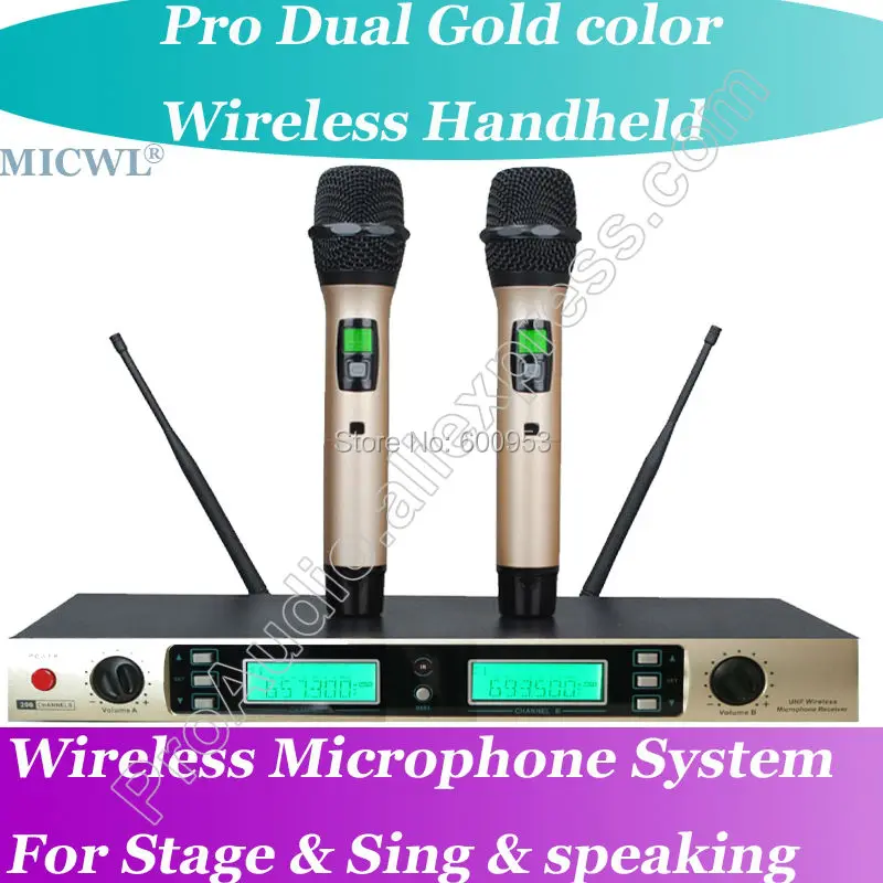 

Pro 2 Handheld Wireless Microphone Mic System for Stage DJ Karaoke