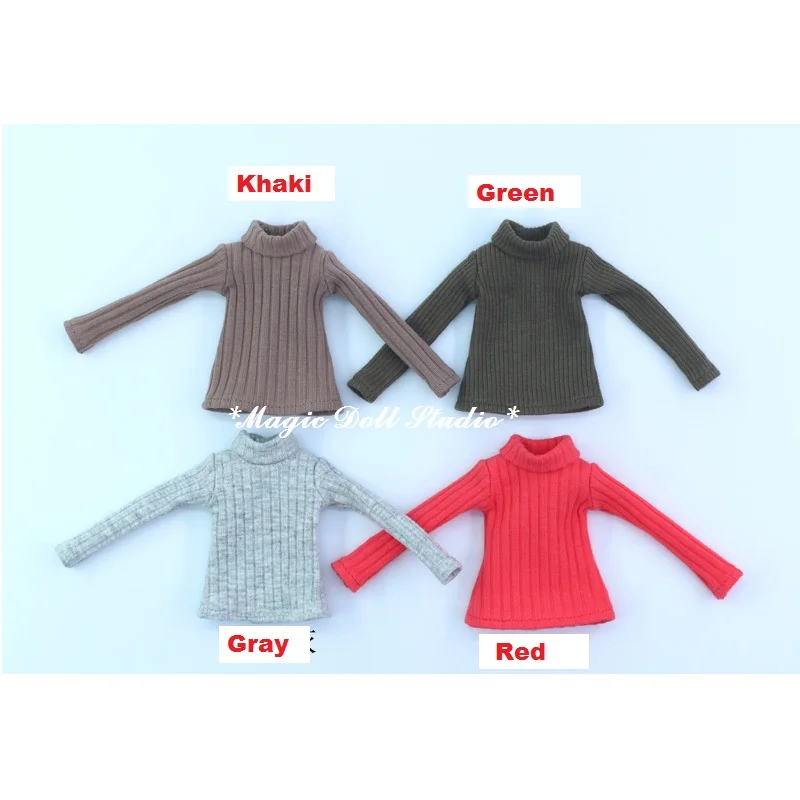 [MG682] Neoblythe Кукла Одежда# саржа общая блузка и свитер подходит для Blyth Azone Holala куклы наряды - Цвет: Red Sweater Only