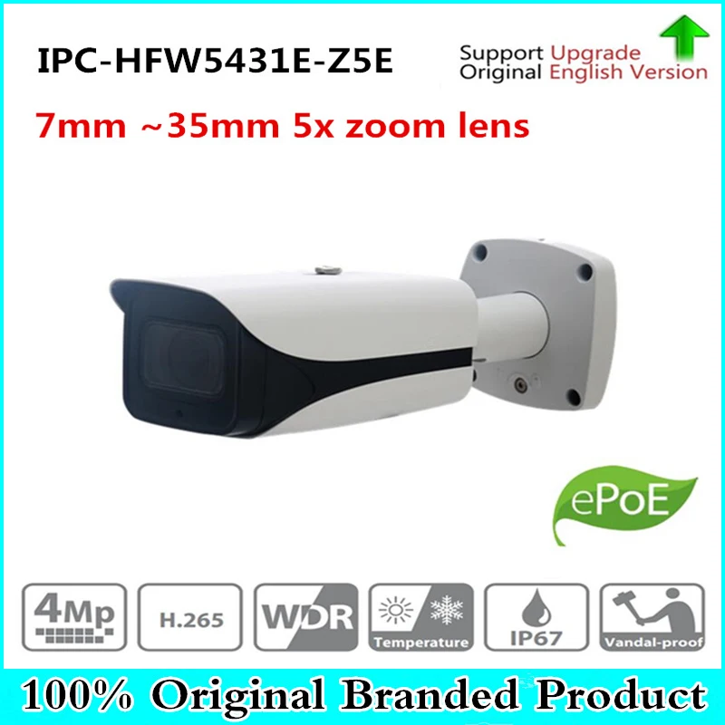 

DH Free Shipping CCTV IP Camera 4MP WDR IR Bullet Network Camera with POE without Logo IPC-HFW5431E-Z5E