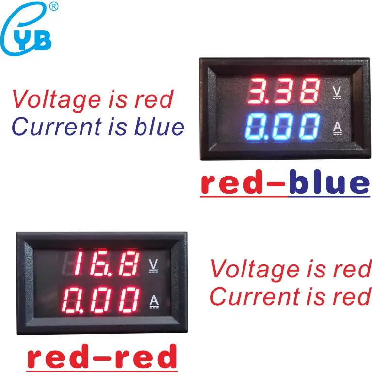 DC0-300V 10A Напряжение Ток СВЕТОДИОДНЫЙ Индикатор прибора цифровой вольтметр Амперметр Вольт Ампер метр мультиметр черный белый красный синий цвет