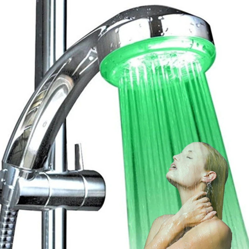 Single Green Good LED Shower Heads Fashion Portable Shower Head Adapter
