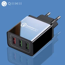 QIIHII Usb зарядное устройство Быстрая зарядка 3.0 для iphone 7 8 X XS MAX 3 порта быстрое зарядное устройство для Samsug S8 S9 Xiaomi huawei Usb настенное зарядное устройство
