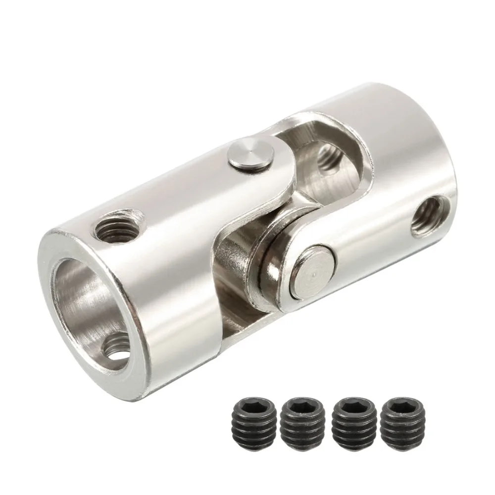 

Uxcell M4 Thread Rotatable Universal Joint 10-10mm 6-8mm Steering Gear U Joint Connector Car Toy Shaft Coupling Coupler 35mm