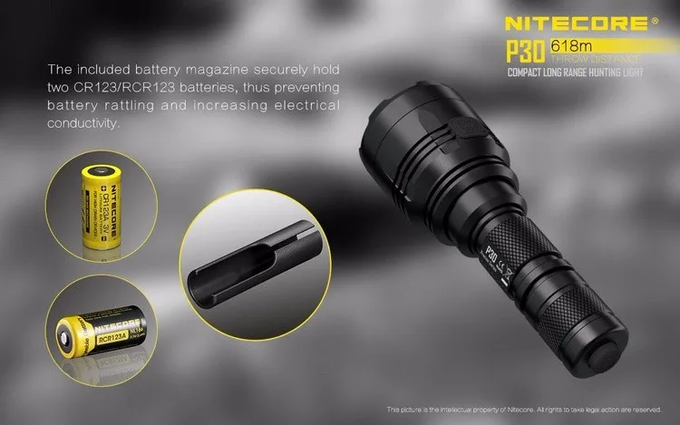 NITECORE P30 вспышка светильник CREE XP-L HI V3 светодиодный макс. 1000 лм 8 режимов работы луч distane 618 м светодиодный фонарь наружный спасательный светильник