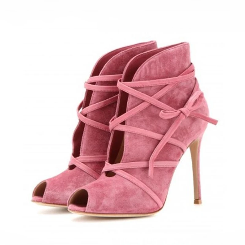 rose pink ankle boots