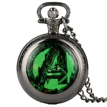 Светящиеся в темноте Мстители серии Alliance карманные часы для женщин мужчин Reloj Mujer белый циферблат кварцевые карманные часы ретро