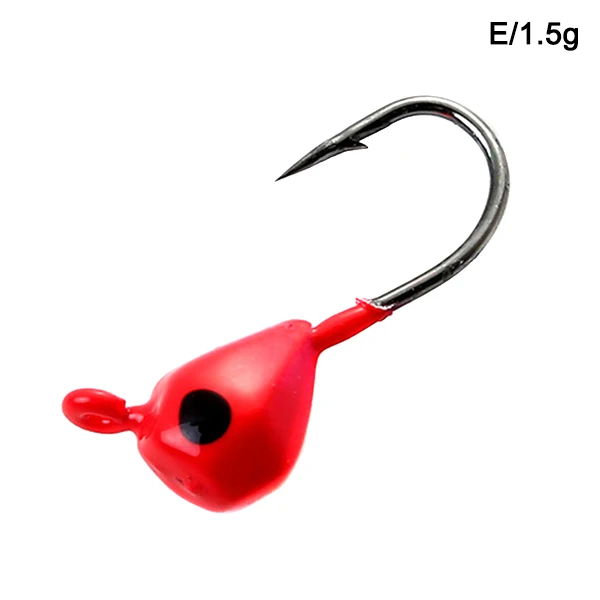 5 Pcs Winter Ice Fishing Hook Lure Mini Metal Bait Fish Head Hook Bait Jigging Fishing Tackle KH889 - Цвет: E 1.5g