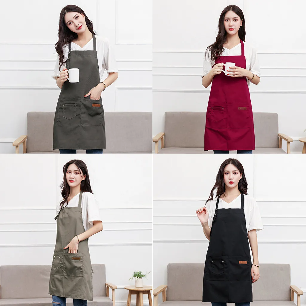 Hot Sale 1 pcs Plaids Pattern Apron Woman Adult Waterproof Cotton Canvas Cleaning Kitchen Accessory H0528 | Дом и сад