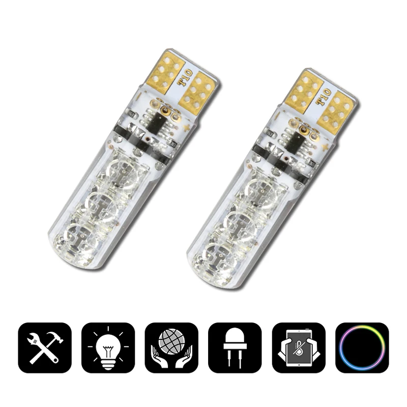 Светодиодный RGB светильник боскоп T10 W5W для Citroen C4 C5 C3 Grand Picasso Berlingo Xsara Saxo C1 C2