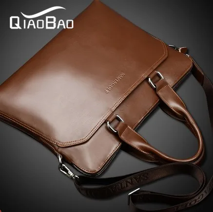 

QIAO BAO 2017 Genuine Leather Men Commercial British Style Messenger Bag Shoulder Handbag Briefcase Bag