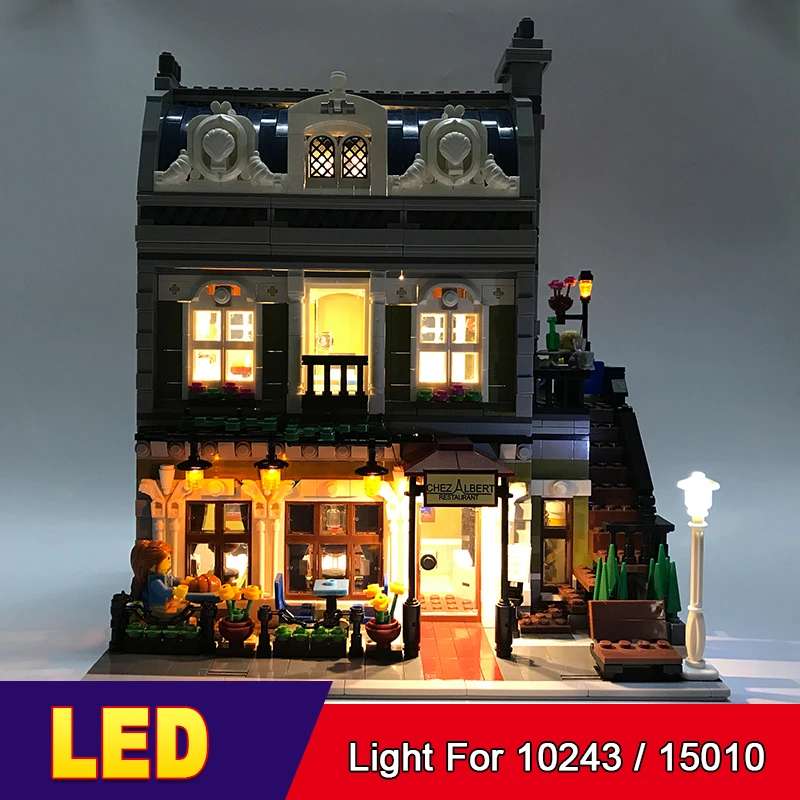 Светодиодный комплект(только свет) для 10243 и 15010 создатель Конструктор "Парижский ресторан"(комплект строительных кирпичей не входит в комплект