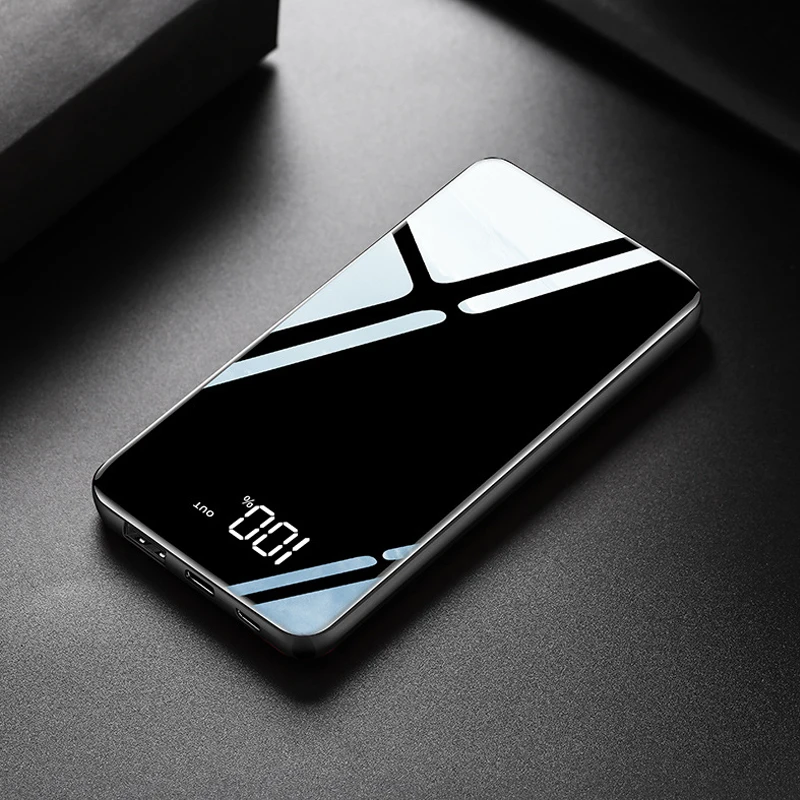

Ultra Thin 10000mAh Power Bank Portable Fast Charging Powerbank Slim Poverbank External Battery Pack Charger for Moible Phones