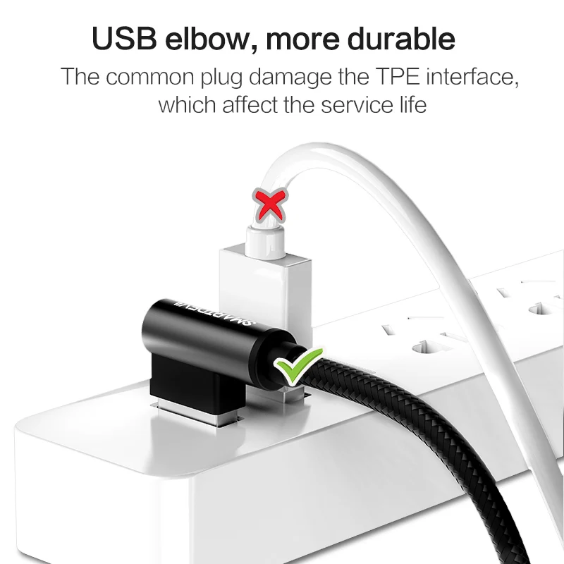 Кабель Micro USB SmartDevil 90 градусов для быстрой зарядки и передачи данных|Кабели