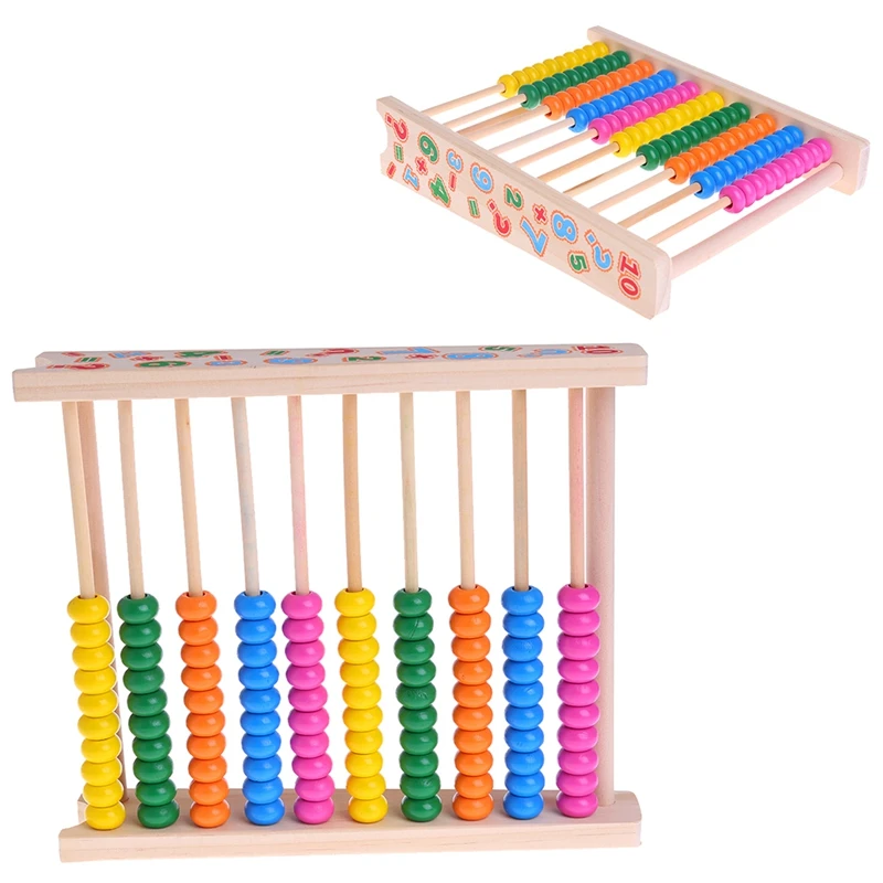 Abacus деревянные бусины математики счеты образовательные 10 баров для Игрушки для раннего обучения O26
