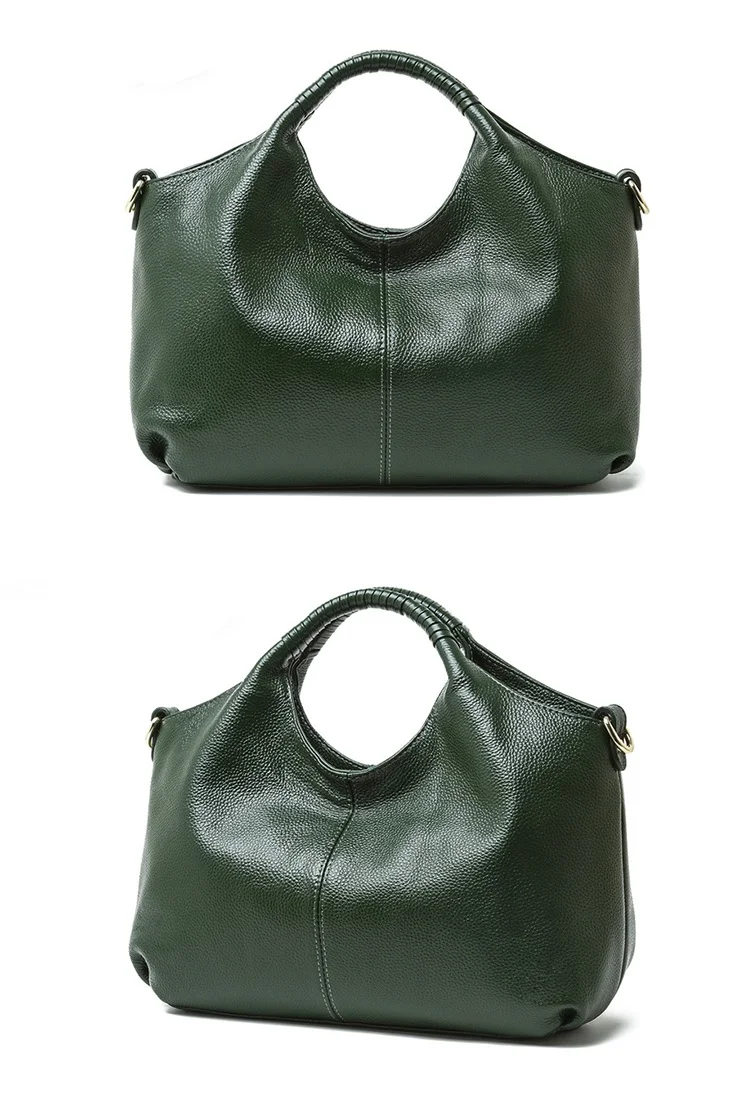 NIGEDU брендовые роскошные сумки из натуральной кожи для женщин сумка зеленая Женская вместительная сумка на плечо женские сумки из воловьей кожи