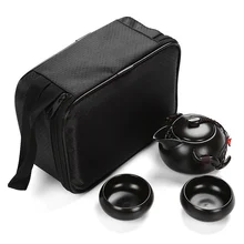 Портативный чайный набор включает 1 чайник 2 чайные чашки 1 мешок, красивый и легкий чайник, китайский керамический портативный чайный набор gaiwan