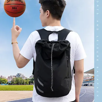 

Simple Large Capacity Men's Travel Backpack Basketball Training Bag Backpack Beam Pocket Fitness Sports Bag Men Backpack