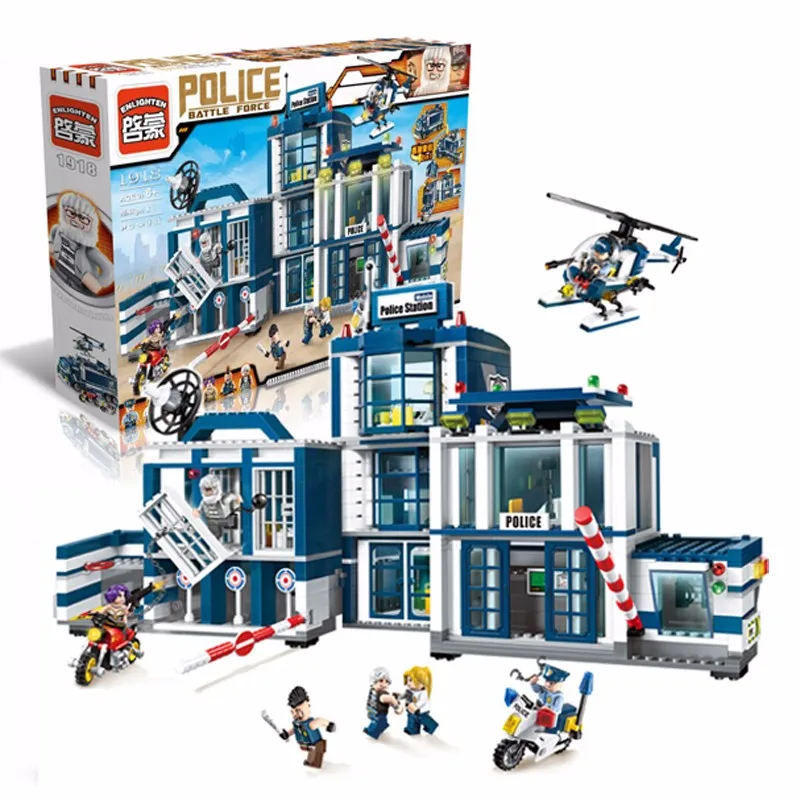 

Model building kits compatible with legoa city Police Station Helicopter 951 pcs 3D blocks Educational toys hobbies to children