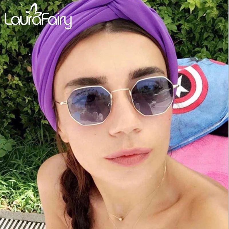 

Laura Fairy Fashion Hexagon Sqaure Sunglasses Men Women Vintage New Brand Designer Multi-Color Lens Sun Glasses Merry Christmas