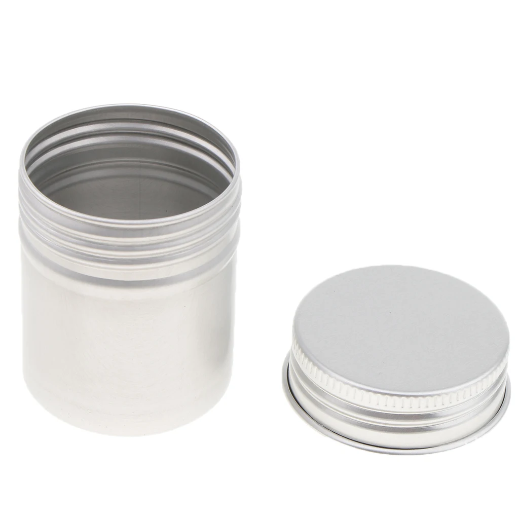 50 ml Silver Aluminum Lip Balm Tin Storage Jar Containers with Screw Cap for Cosmetic, Candles, Wax or Tea ( Pack of 10 )