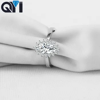 

QYI 925 Sterling Silver Luxury 1 ct Rings Women Engagement Jewelry Marquise Cut Sona Simulated Diamond Wedding Rings Gift