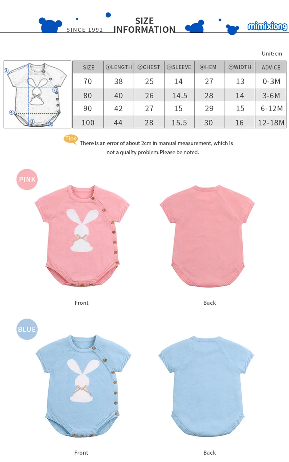 Трикотажное боди с кроликом для новорожденных мальчиков и девочек; летняя верхняя одежда; боди; повседневные Комбинезоны с короткими рукавами для малышей; детская одежда