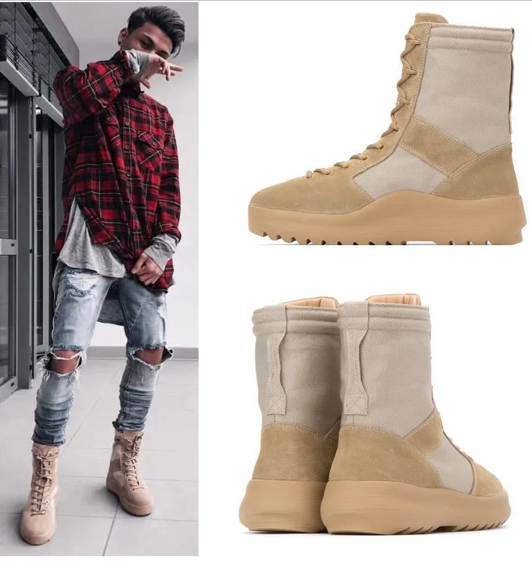 

Nicecanvas Winter Season2 Style Leather Boots Martin Boots lace-up Kanye West Europe And America Fashion Motorcycle