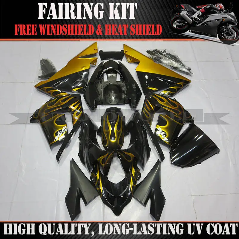 Хаки ZXMT Bodywork Fairing Kit for KAWASAKI NINJA ZX-10R 2004 2005 ABS Black Green Molded UV light curing paint - Цвет: Хаки