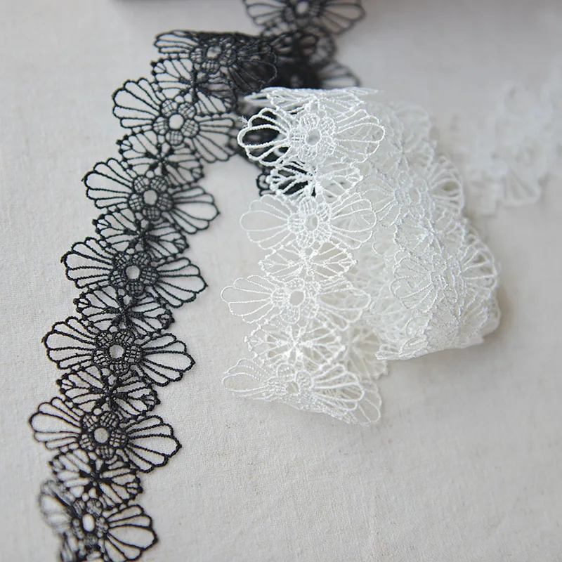 

5Yards Flower Hollow Venice Venise Polyester Lace Sewing Trims Ribbon DIY Craft 4cm width -MT