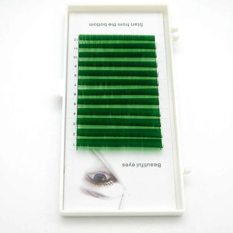Новинка,, накладные ресницы C/D curl 0,07/0,1 мм 8-15 мм, Зеленые ресницы, индивидуальные цветные ресницы, искусственные ресницы для наращивания