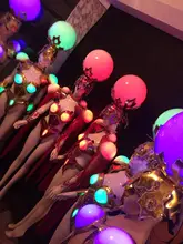 Led Luminous Sexy Women Ballroom Costume LED DJ Nightclub Party Catwalk Show Party costume LED ball lamp helmet Stage Show