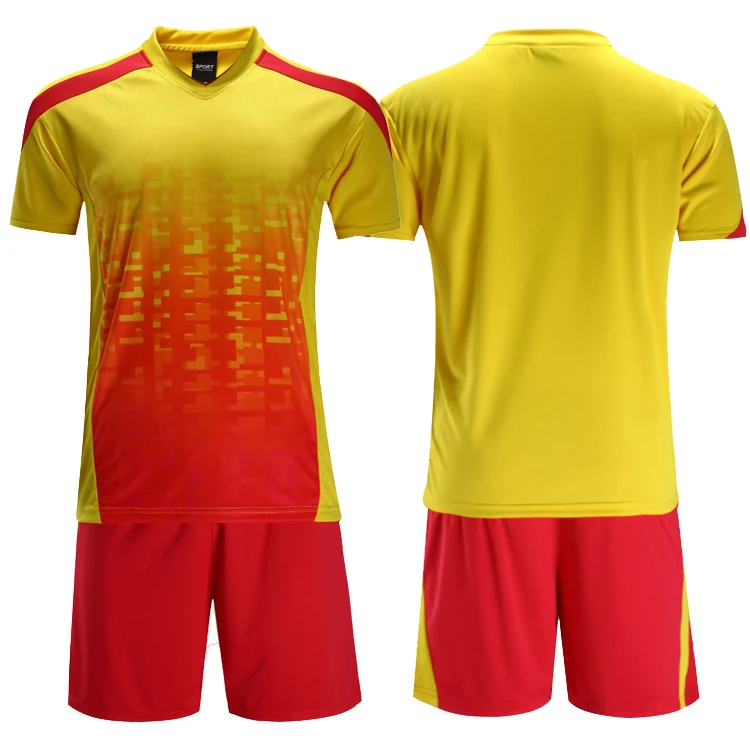 red and yellow soccer jersey