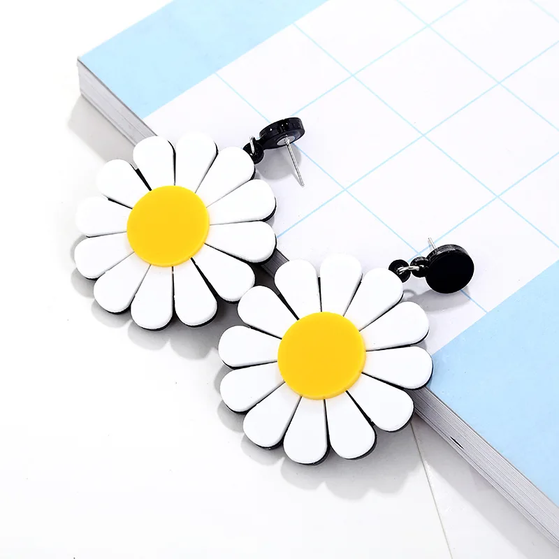 big flower earrings