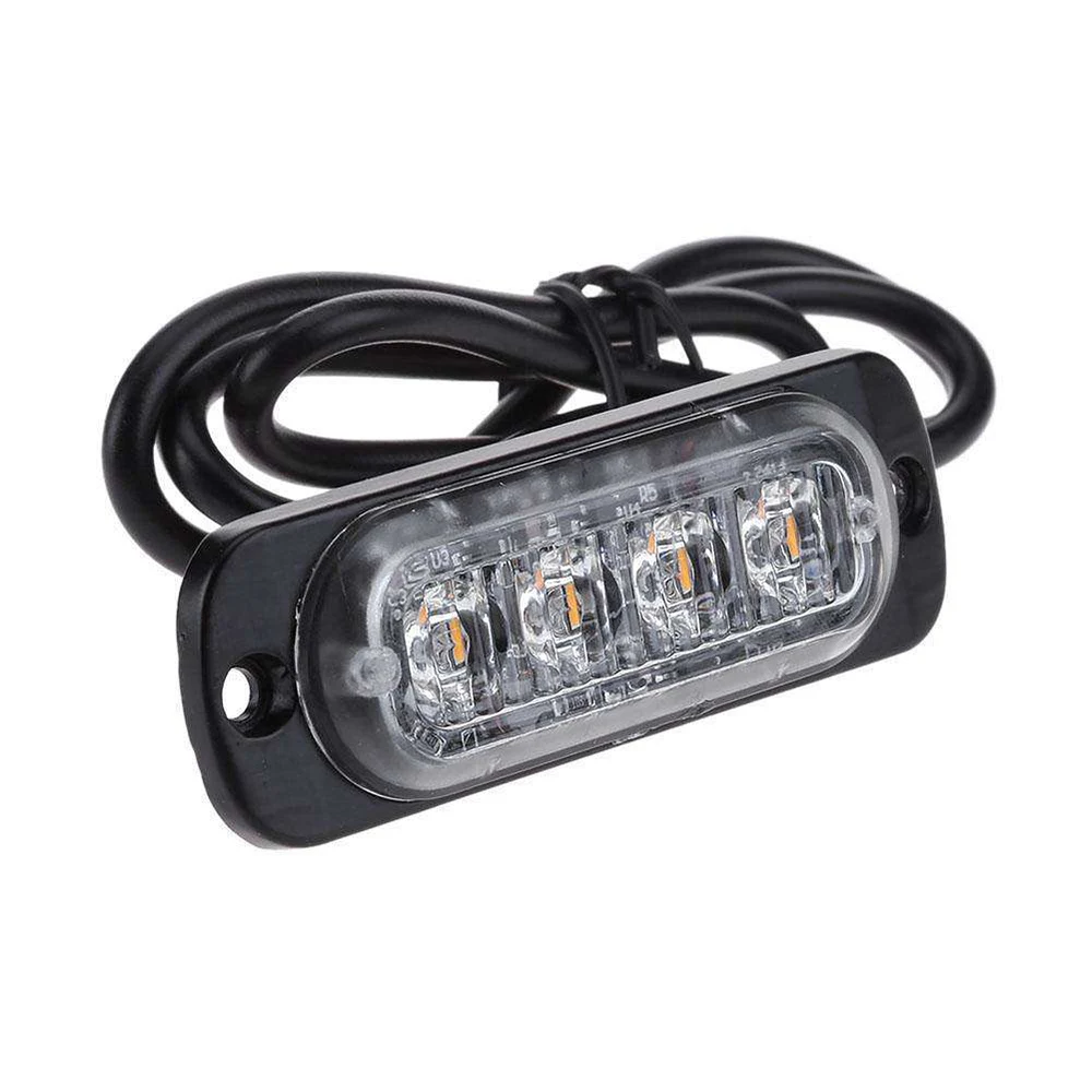 12V 24V Янтарный 4LED 12W автомобиль грузовик стробоскоп вспышка аварийное